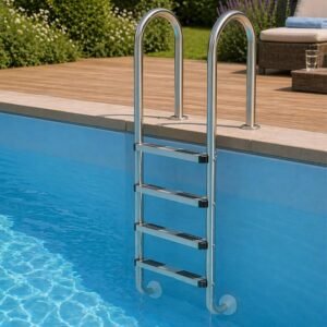 سلم مسبح استانلس ستيل 304 بدرجات مانعة للانزلاق (Stainless Steel Pool Ladder)