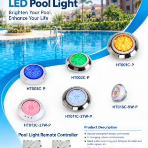 كشاف إضاءة LED غاطس للمسبح ألوان متعددة RGB عزل كامل IP68 (Underwater Pool LED Light)