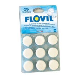 أقراص فلوفيل الفرنسية الفائقة لتصفية وتجلية مياه المسابح (Flovil Clarifier Tablets)