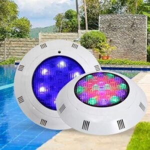 كشاف LED دائري غاطس للمسبح بإطار أبيض كلاسيكي (Round Waterproof Pool LED Light)